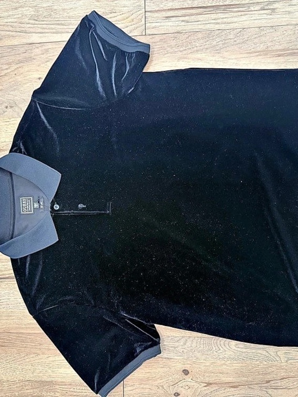 GUESS Rio Liquid Velvet Polo Men's Black & Gray Polo